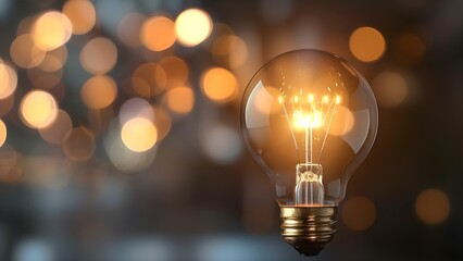 Idea Concept: Light bulb with Blurred Background for Creativity, Innovation, Design, and Marketing. Concept Creativity, Innovation, Design, Marketing, Light Bulb, Blurred Background