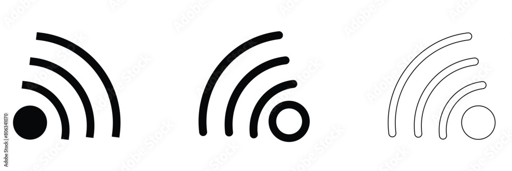 Poster set of vector wi-fi icon for communication, telecommunication. communication wireless signal level w