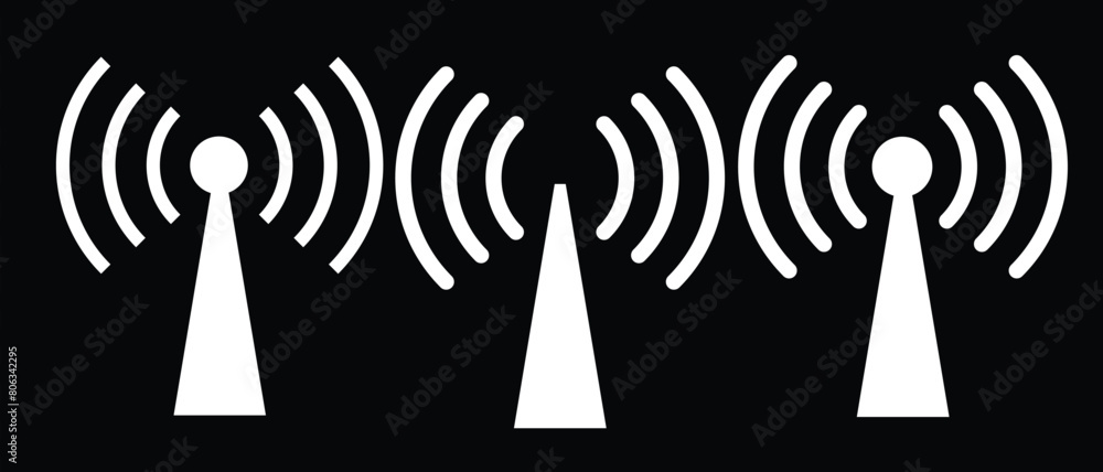 Poster set of vector wi-fi icon for communication, telecommunication. communication wireless signal level w