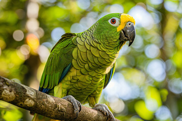 Obraz premium Brightly coloured parrot in the forest