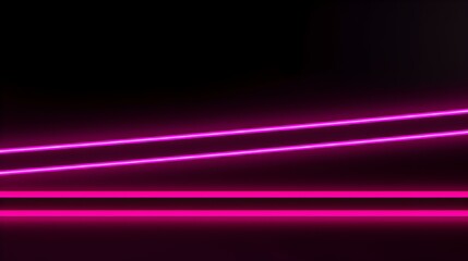 Glowing hot pink Neon Lights on a dark Background with Copy Space