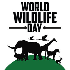 World Wildlife Day on March 3rd to Raise Animal Awareness, Plant and Preserve Their Habitat in Forest in Flat Cartoon Hand Drawn Template Illustration