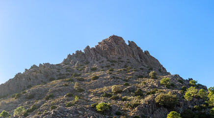 Hiking trail to Lucero peak, Natural Mountains park of Tejeda, Almijara and Alhama