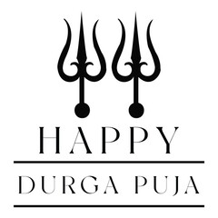 Happy Durga Puja indian festival card design, happy subh navratri vector illustration.