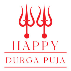 Happy Durga Puja indian festival card design, happy subh navratri vector illustration.