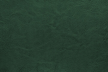 Genuine green leather texture, natural animal skin, luxury vintage cowhide background. Eco friendly leatherette, faux leather. Wallpapere, backdrop, copy space