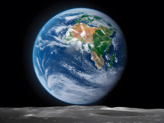 Planeta tierra visto desde la luna
