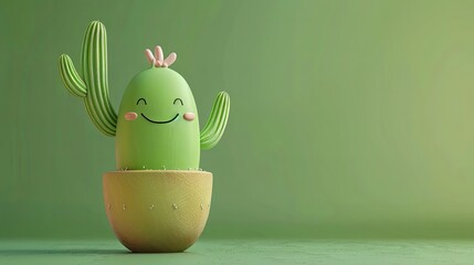 Cactus cute character wants to hug wallpaper background - Powered by Adobe