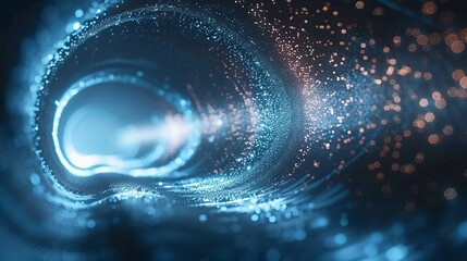 Obraz premium Neon power futuristic energy tunnel wallpaper background