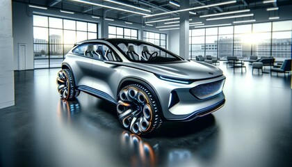 Futuristic Low-Cost Hybrid Compact SUV for Four Passengers