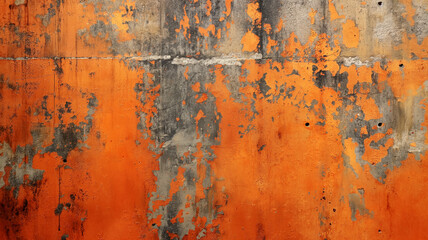 Abstract Orange Retro Grainy Gradient Texture Background. Vintage Dirty Wall Background.