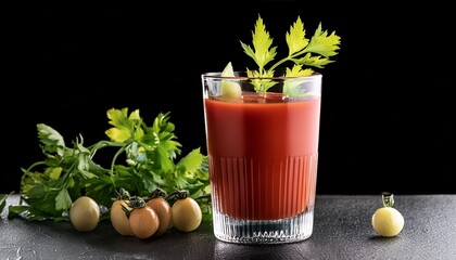 bloody mary drink over isolated transparent background