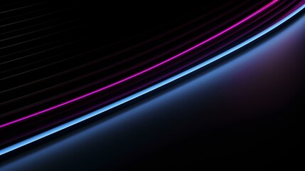 Glowing purple Neon Lights on a dark Background with Copy Space