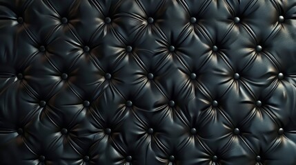 Black leather upholstery quilted background