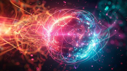 Energy particle sphere wallpaper background