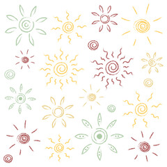 Sunny hand drawn abstract vector pattern