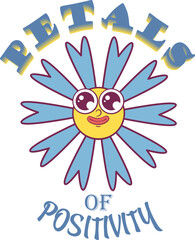 Flower retro groovy mascot sublimation design