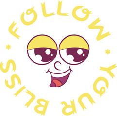 Flower retro groovy mascot sublimation design