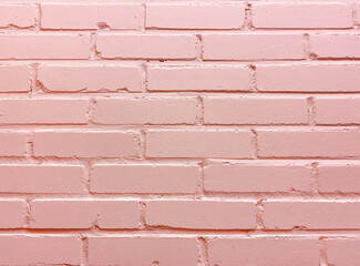 Obraz premium Pastel light pink brick wall texture. Concept style, fashion, creative design. Background closeup. 