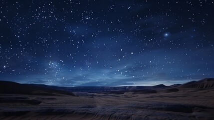 Magic night over shining desert landscape wallpaper background
