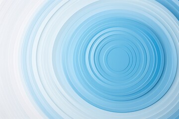 Blue thin concentric rings or circles fading out background wallpaper banner flat lay top view from above on white background with copy space blank 