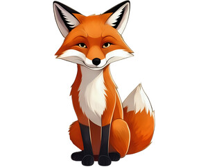 red fox isolated on white