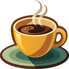 cup of coffee vector illustration, Cup of Fresh Coffee Vector Illustration