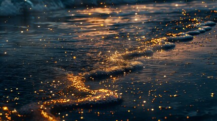 Shiny sparkling sea shore concept wallpaper background

