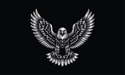 eagle with wings, silver eagle design,