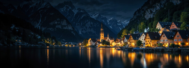 Hallstatt lakeside town in the Alps