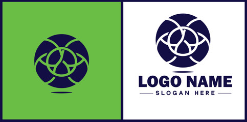 venn diagram icon Set diagram Logical diagram Intersection flat logo sign symbol editable vector