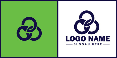 venn diagram icon Set diagram Logical diagram Intersection flat logo sign symbol editable vector