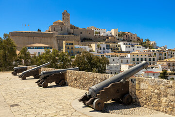 View of the old town of Eivissa, Ibiza.