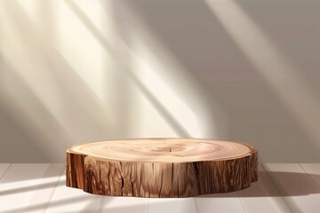 Abstract wooden podium background for product presentations. Generate AI image