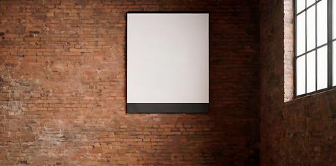 Blank canvas for market goods - a blank painting on a brick wall.