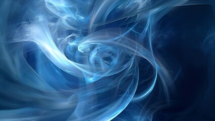 Fototapeta premium Abstract blue and white fluid shapes with a dark background