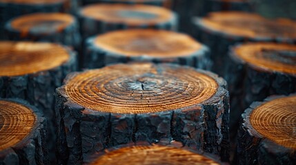 A close up of some tree stumps.
