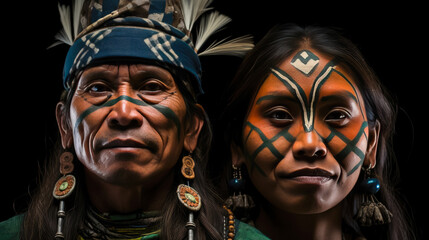 The portraits of indigenous tribes in the Amazon rainforest capture intimate moments that convey a deep emotional connection to their heritage