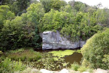 Butsky Canyon is a rocky canyon on the Hirskyy Tikich river near the village of Buki