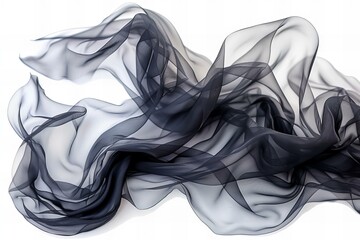 Fototapeta premium Elegant Black and White Silk Fabric in Graceful Flow