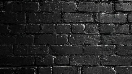 Black painted brick wall texture background