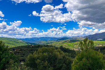 Fototapeta premium Wonderfull landscape of Genal valley in Sierra de las Nieves National Park, Andalusia, southern Spain
