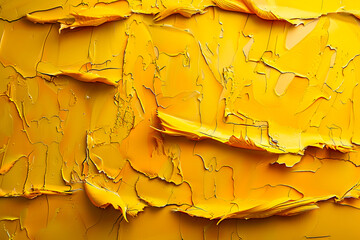 A yellow wall with paint peeling off.
