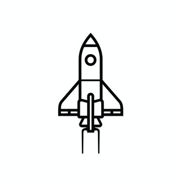 recommend clip art: Space ship rocket launch simple minimalist icon design