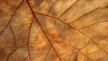 Intricate Veins and Patterns of a Decaying Autumn Leaf with a   Background