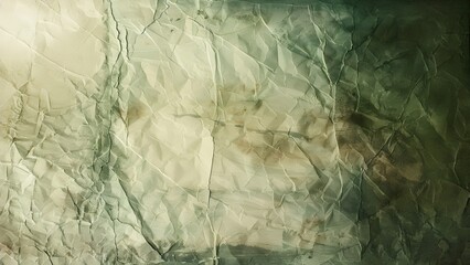 Green and brown crumpled paper texture background