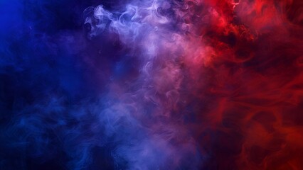 Abstract blue and red smoke background, colorful smoke clouds, mist effect, and colorful fog