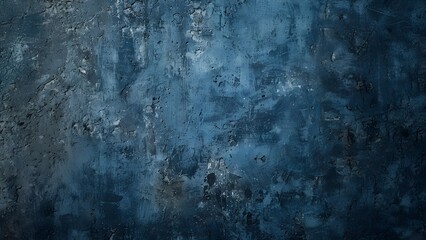 Abstract blue concrete wall texture background with dark blue spots and cracks