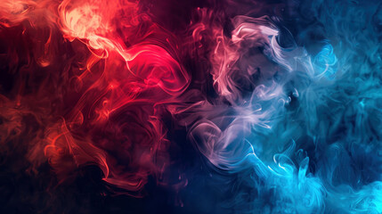Obraz premium abstract red and blueswirling smoke background
