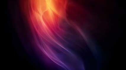 Abstract background with smooth colorful light trails and a dark background